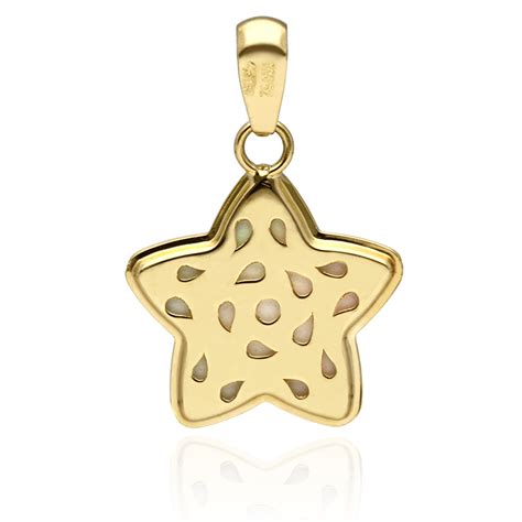 Colgante Holy Estrella Oro 18k Y Nacar