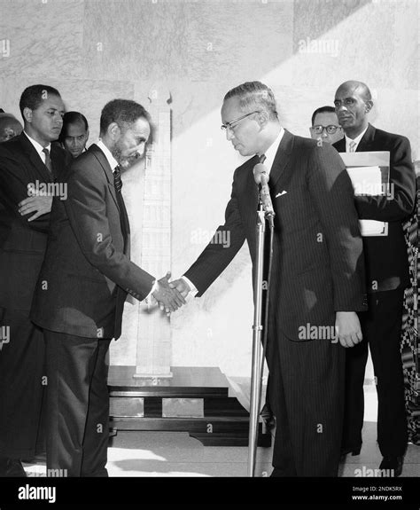 Emperor Haile Selassie Of Ethiopia Left Is Greeted By United Nations