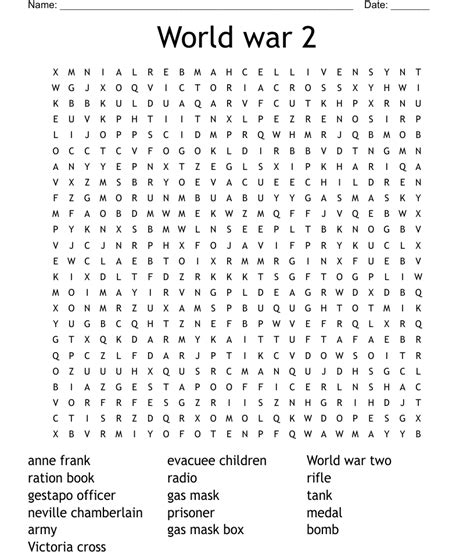 World War 2 Word Search WordMint