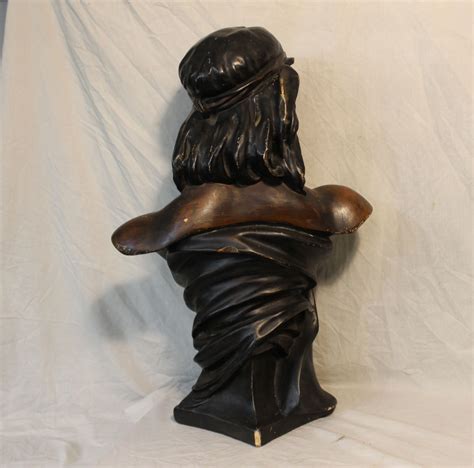 Bargain Johns Antiques Chalkware Hiawatha Indian Bust Statue 28