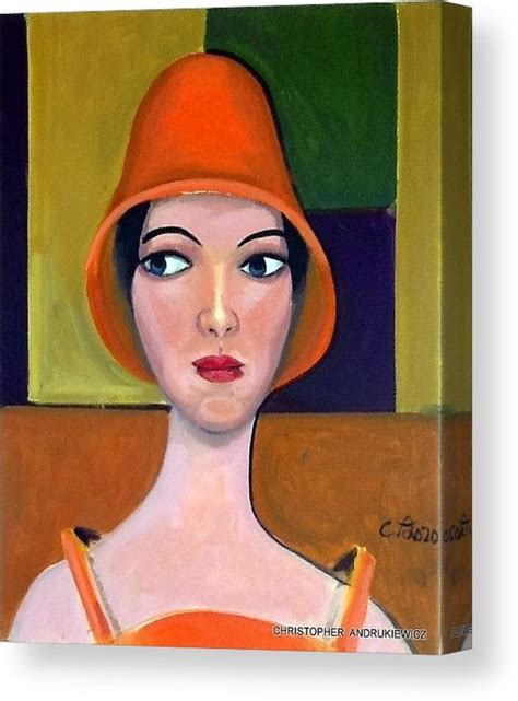 Lady In Orange Hat Canvas Print Canvas Art By Christopher Andrukiewicz Canvas Prints