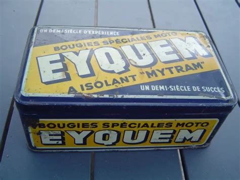 Superbe Et Ancienne Boite En Tole Bougies Speciales Motos Eyquem Eur