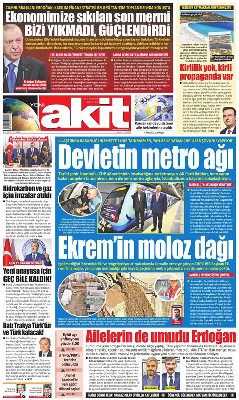 Yeni Akit Gazetesi Ekim Sal G N Man Eti