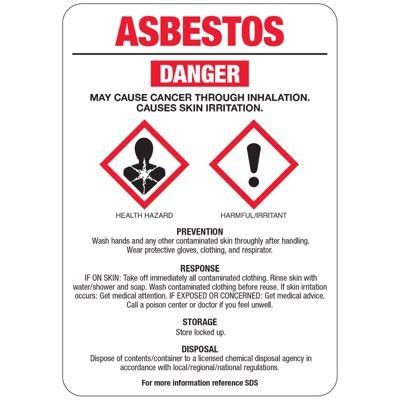 Chemical GHS Signs Asbestos Chemical Hazard Sign Emedco