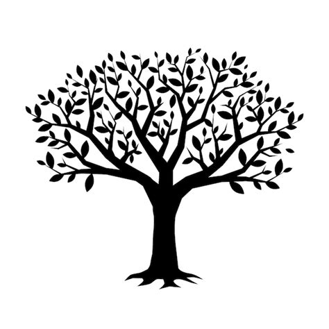 Love Tree Vector Black