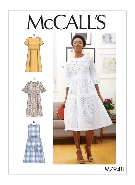 Easy Sewing Pattern For Womens Dress Tiered Dress Pattern Summer