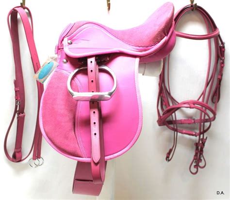 10 Pink Leather And Suede English 6 Piece Saddle Set Horse Tack Equine