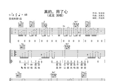 真的用了心吉他谱成龙g调弹唱79专辑版 吉他世界