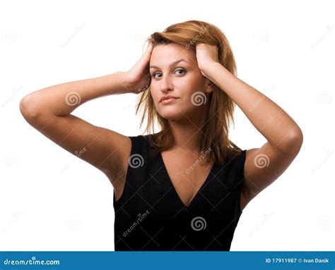 Young Woman Posing With Hands On Hair Stock Image Image Of