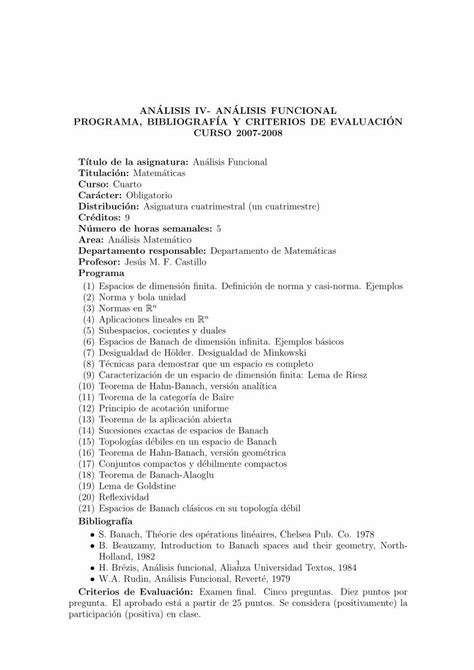 PDF PROGRAMA BIBLIOGRAFIA Y CRITERIOS DE EVALUACI Matematicas Unex