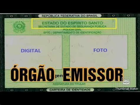 COMO ENCONTRAR ÓRGÃO EMISSOR NO RG YouTube