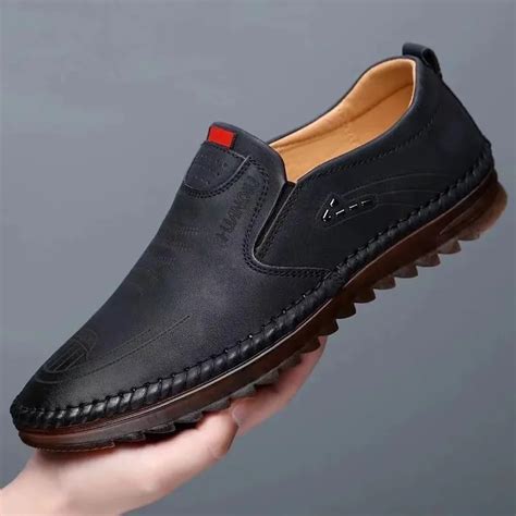 Mocassins De Couro Oco Respir Vel Masculino Sapato Casual Para Dirigir