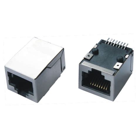 Metal Shielded Right Angle Smd Rj45 Connector With Magnetics China Rj45 Connector With