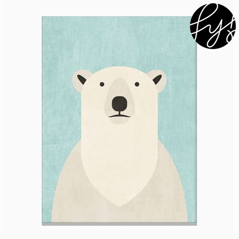 Fauna Polar Bear Canvas Print Polar Bear Art Bear Art Canvas Prints