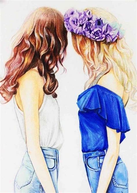 Two Best Friends Drawing: The Most Beautiful Images For You - MobyGeek.com