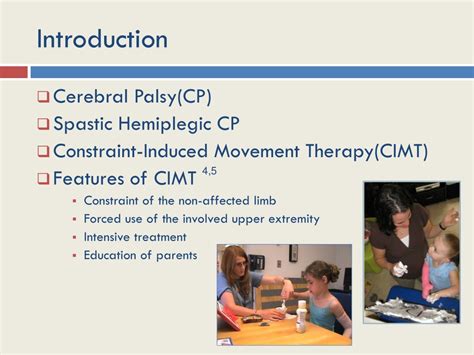 Ppt Efficacy Of Constraint Induced Movement Therapy Intervention For