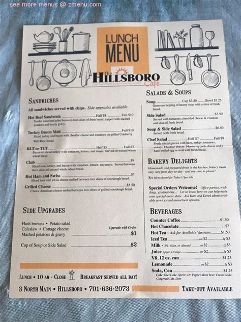 Online Menu of The Hillsboro Cafe Restaurant, Hillsboro, North Dakota ...