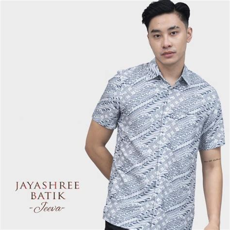 Jual Jayashree Batik Slimfit Jeeva Navy Kemeja Batik Pria Ss Defect