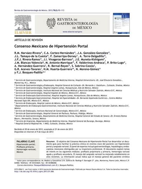 Consenso Mexicano De Hipertensi N Portal Docsmedicina Udocz