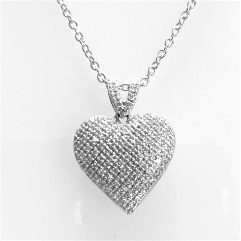 Pendentif Coeur Or Blanc Et Diamants R F