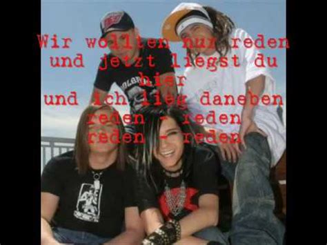 Tokio Hotel Lyrics Reden Unplugged Lyrics On Screen And In