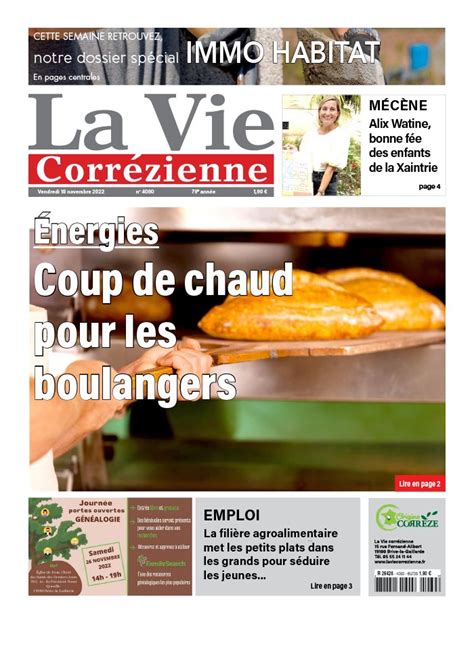 La Vie Correzienne N4060 du 18 novembre 2022 à télécharger sur iPad