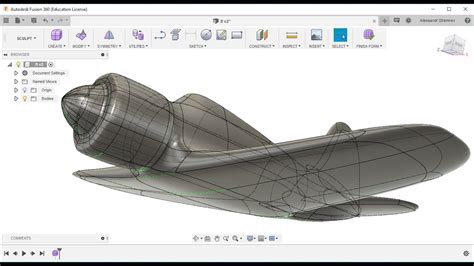 Airplane Modeling Using Autodesk Fusion 360 Youtube