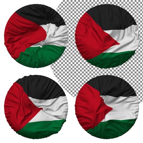 Bandera Palestina Forma Redonda Aislada Diferentes Estilos De