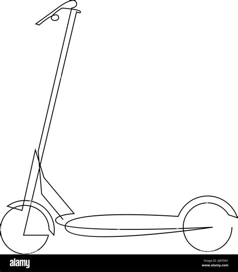 Continuous Line Drawing Of Scooter Stand Up Scooter For Short Distance