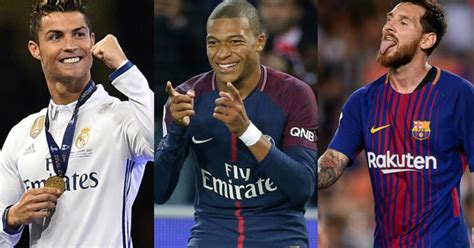 Ronaldo Messi Neymar And Mbappe Wallpaper