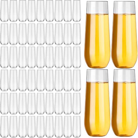 Amazon Tessco 60 Pcs Plastic Champagne Flutes 9 Oz Plastic Wine