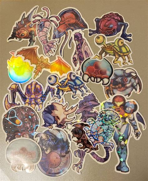 Holographic Metroid Stickers Etsy