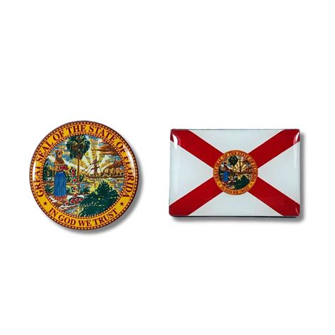 Florida Pin State Seal And Flags Worldwide Souvenirs Enamel Pins