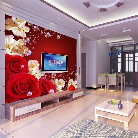 Red Rose 3d Wallpaper Mural Living Room Sofa Bedroom Bedside Tv Backdrop 3d Wallpaper Mural Wall