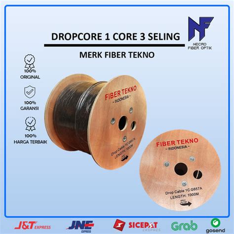 Jual Kabel Dropcore Fiber Optic 1 Core 3 Seling 1000M Fiber Tekno Kab