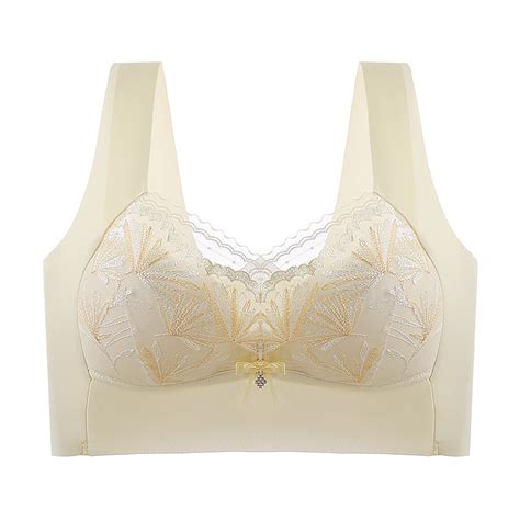 Alllist Full Coverage Bras For Women Wireless Plus Size Lingerie Beige