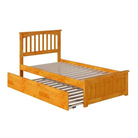 Afi Furnishings Mission Caramel Twin Xl Wood Trundle Bed At