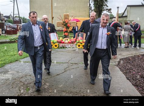 Farmers On Traditional Procession Around Church During Dozynki Slavic