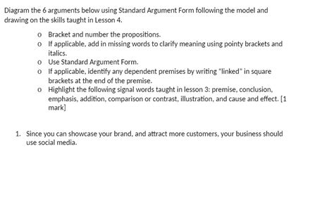 [solved] Diagram The 6 Arguments Below Using Standard Argument Form Course Hero