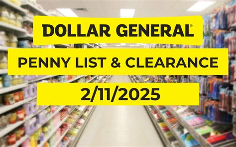 2/11/2025 Dollar General Penny List - Penny Pinchin' Mom - Financials Up