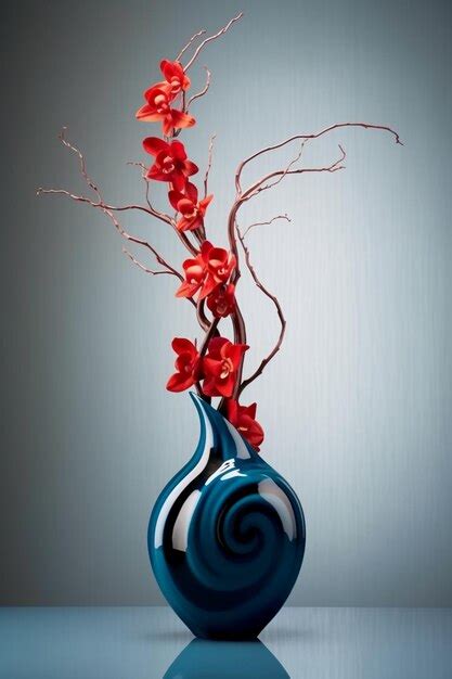 Premium Ai Image Beautiful And Elegant Flowing Cobalt Blue Vase Ai