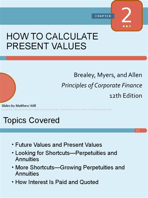 How To Calculate Present Values Principles Of Corporate Finance Pdf