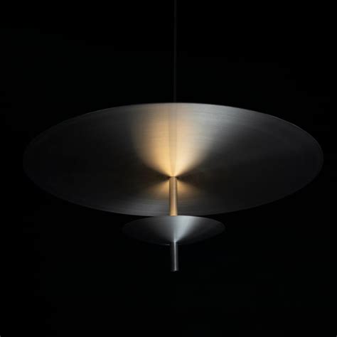 Reflector LED Pendant Light, Raw Brushed Aluminium Metal For Sale at 1stDibs