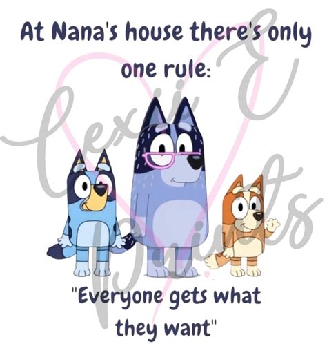 Bluey And Bingo Nana Png File Etsy