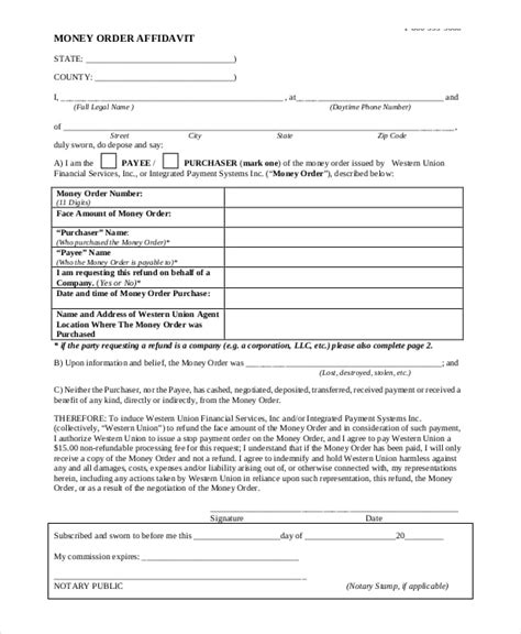 8 Money Order Forms Free Samples Examples Format Download Free