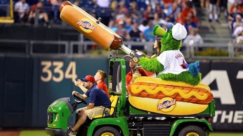 Woman Hit In The Face With Hot Dog Cannon By Phillie Phanatic