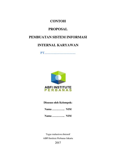 Contoh Membuat Proposal Manajemen Proyek CONTOH PROPOSAL PEMBUATAN