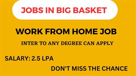 Work From Home Jobs 2023 Big Basket Customer Executive Jobs Latest