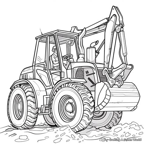 Backhoe Coloring Pages Free Printable