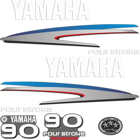 Yamaha 90 Hp Four Stroke Outboard Engine Decals Sticker Set Etsy